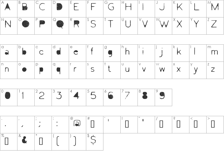 Letrograda font character map preview