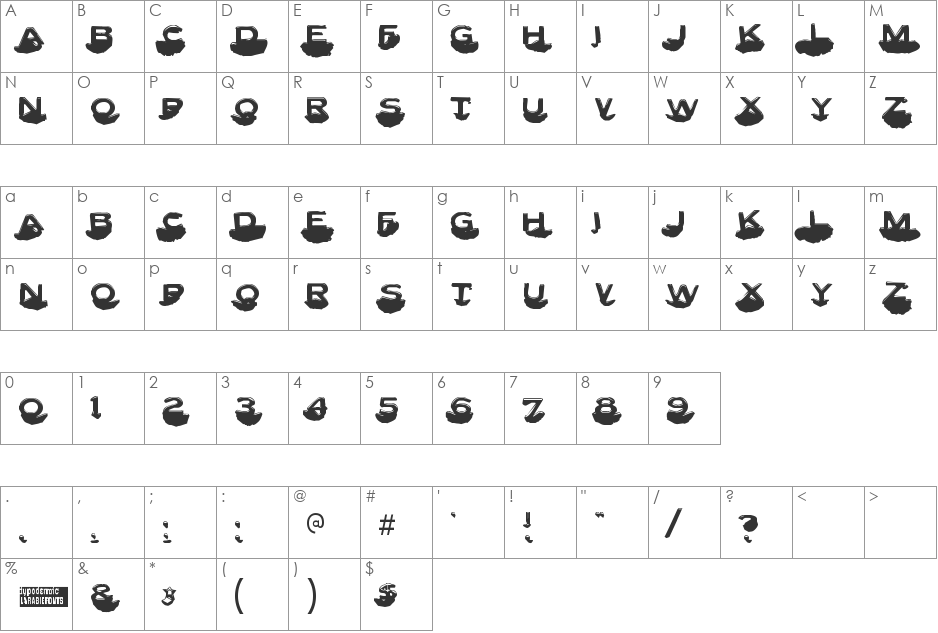 Letter Set C font character map preview