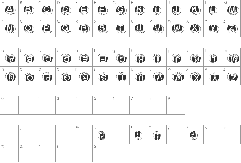 LetterBuildingsRoundContrast font character map preview