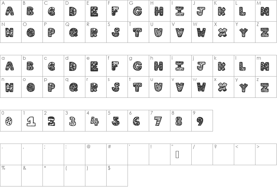 LetterGraphic font character map preview
