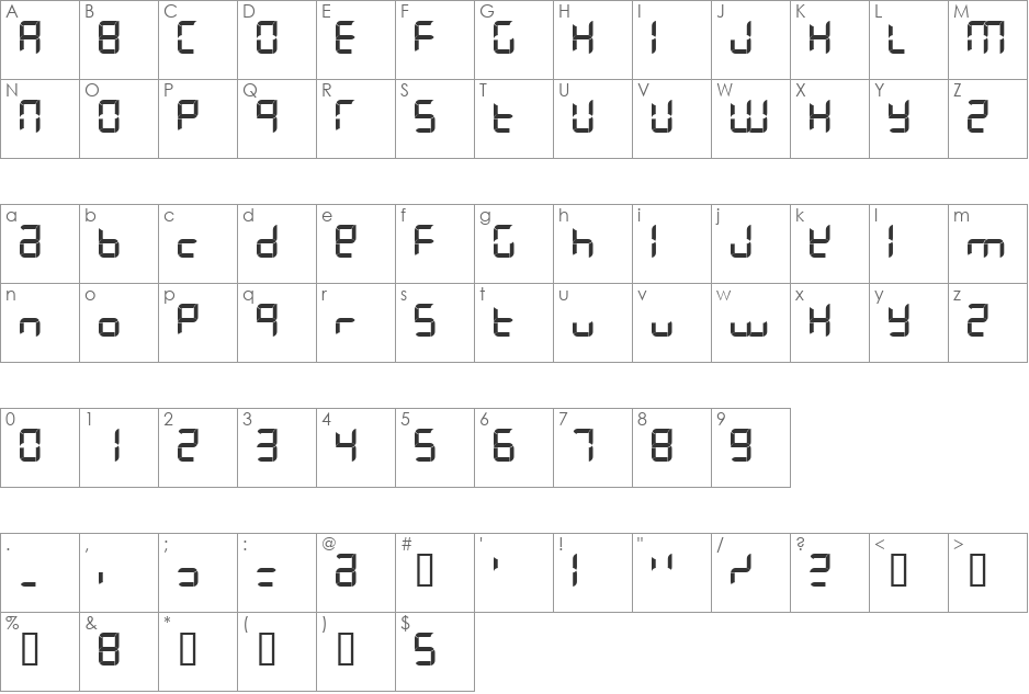 Letters Laughing font character map preview