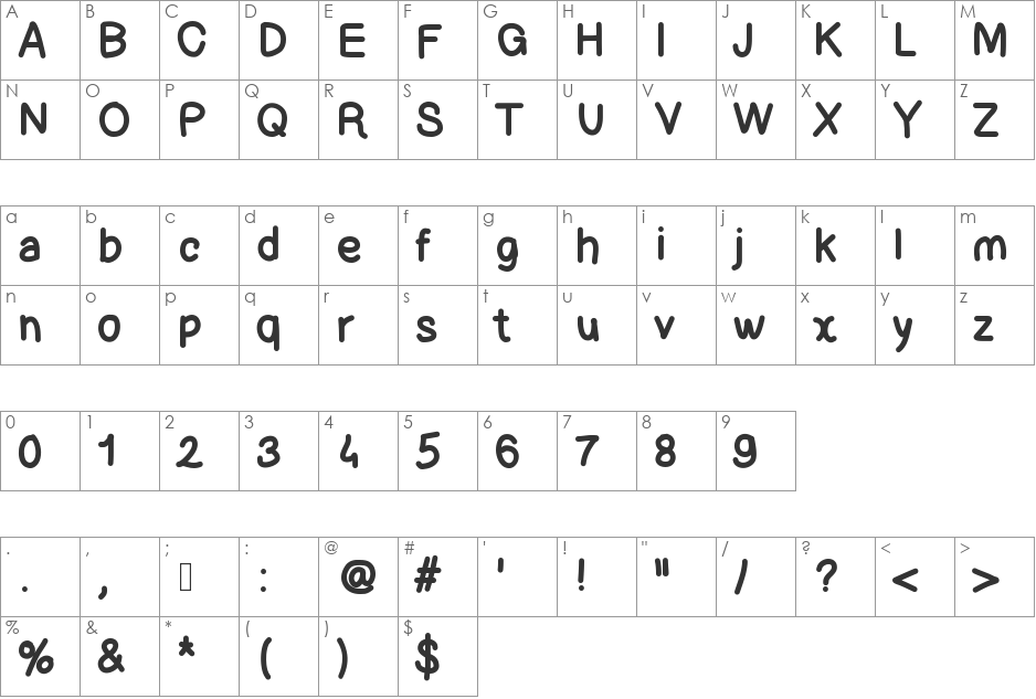 Lettregaelle font character map preview