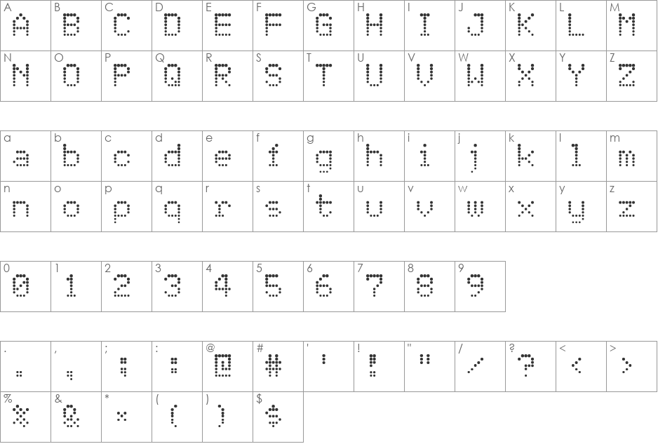 Atomic Clock Radio font character map preview