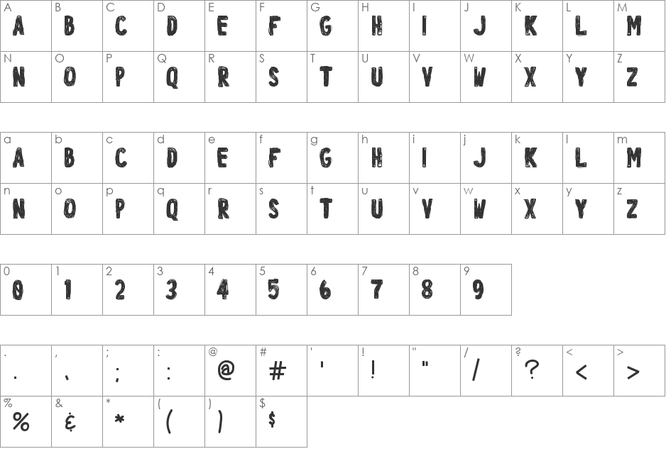 LicensePl8 font character map preview