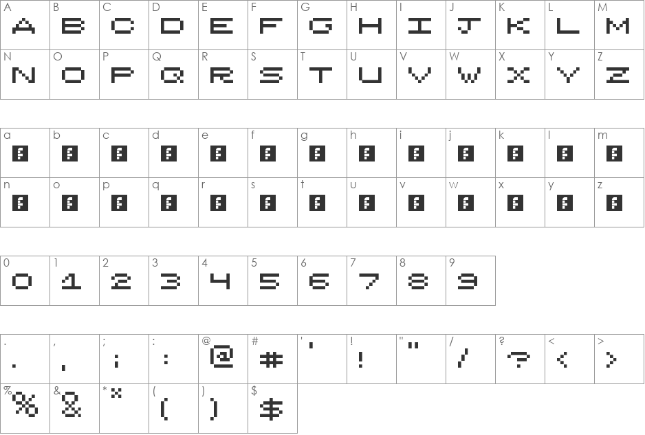 Lie Low font character map preview