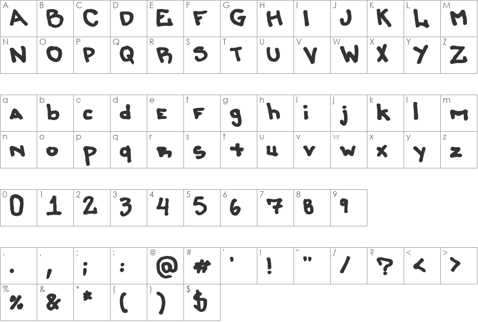 LiersonMattenhauer font character map preview