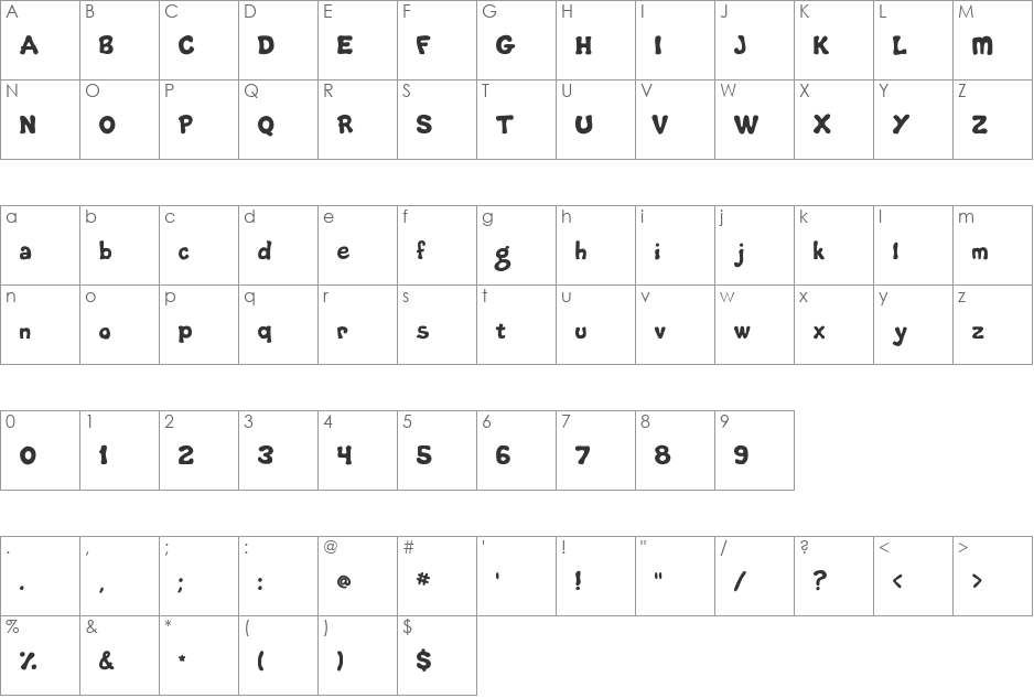 Life is goofy font character map preview