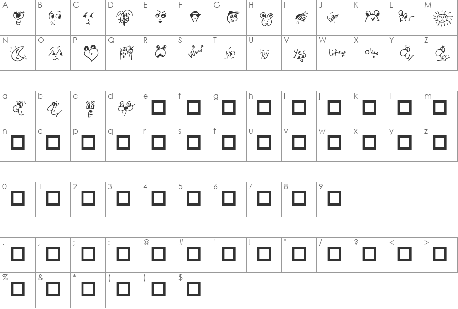 Life is life font character map preview