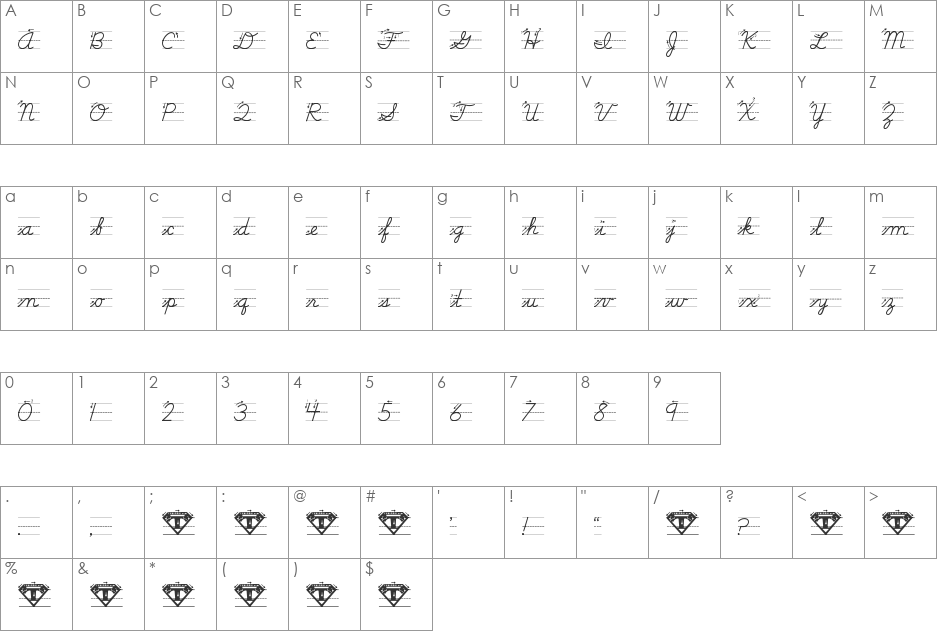 Life-Lessons font character map preview