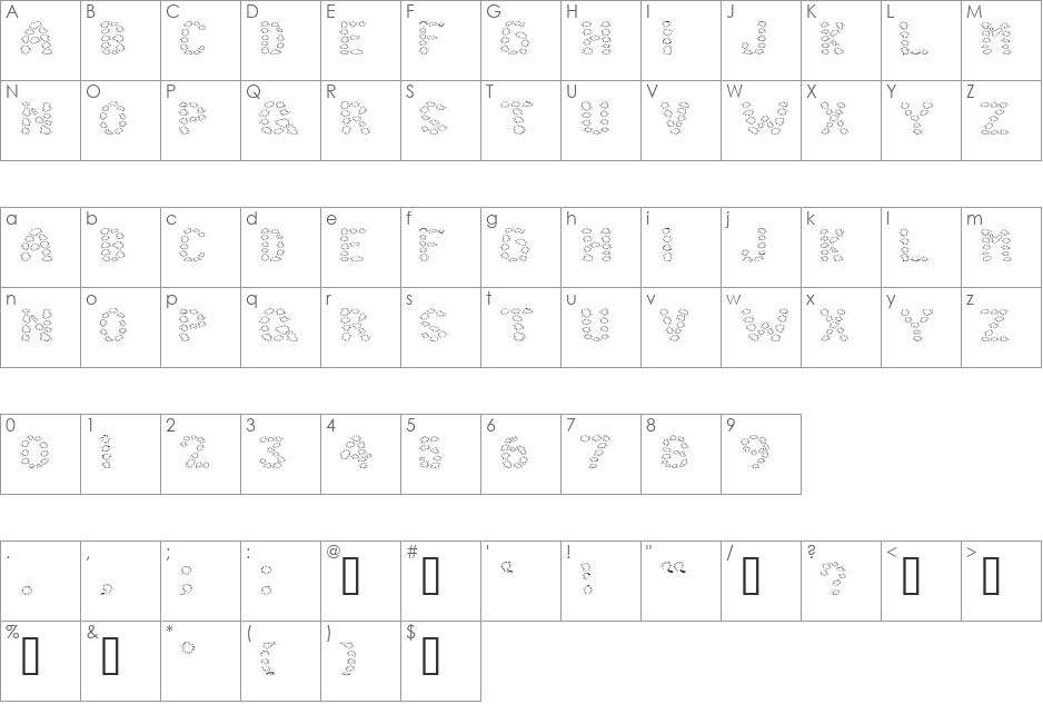 LIGHT ALTITUDE font character map preview