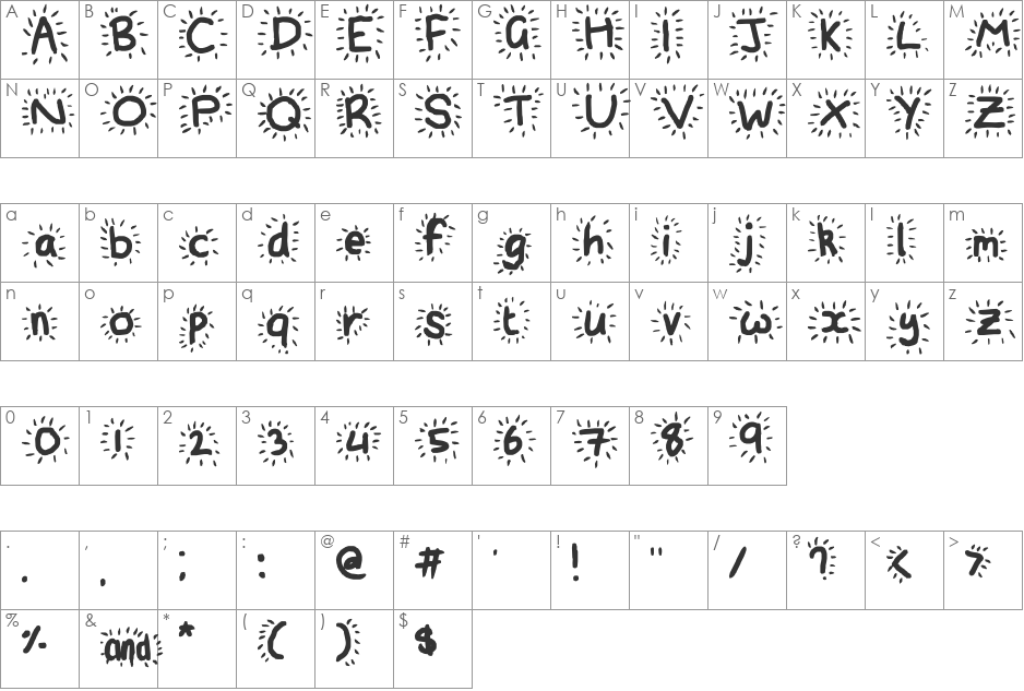 Light it up like its dynamite font character map preview