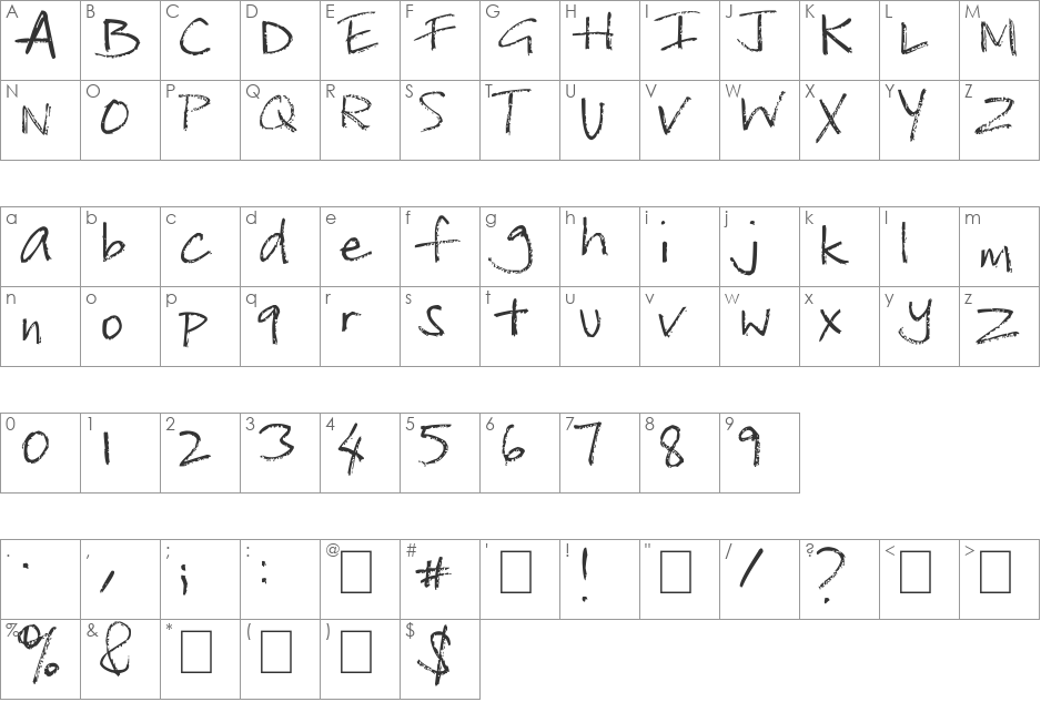 Lighthouse font character map preview