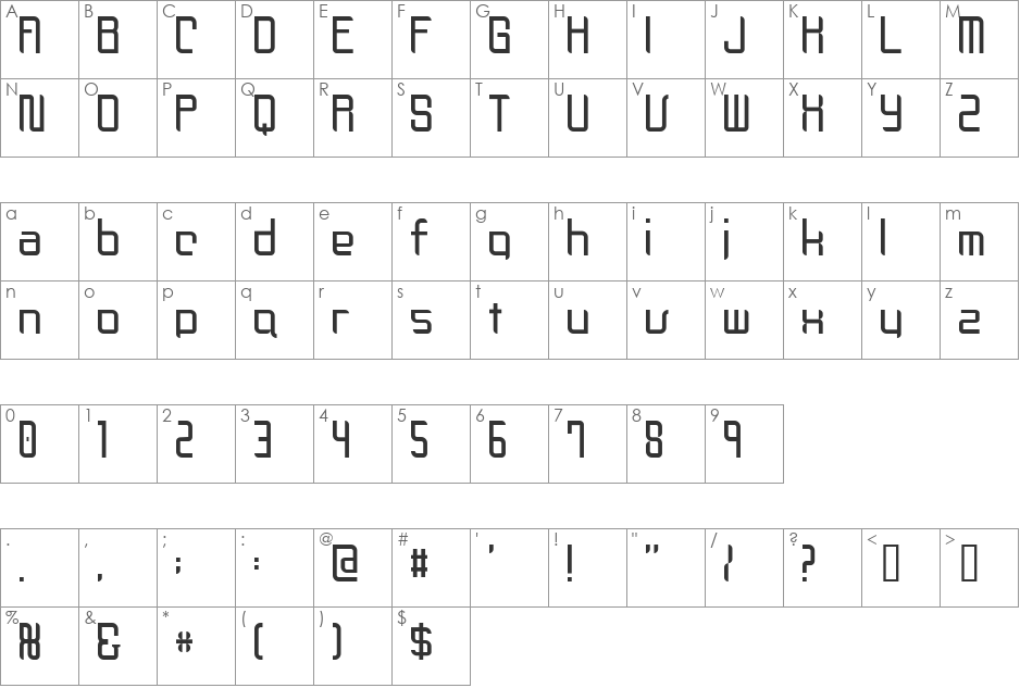lignor font character map preview