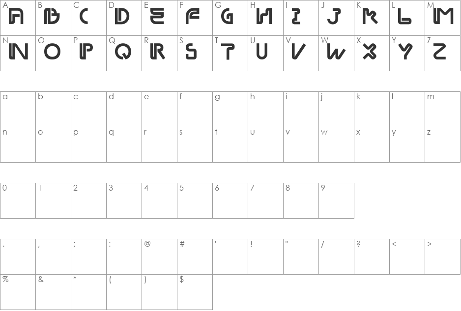 likaDR font character map preview