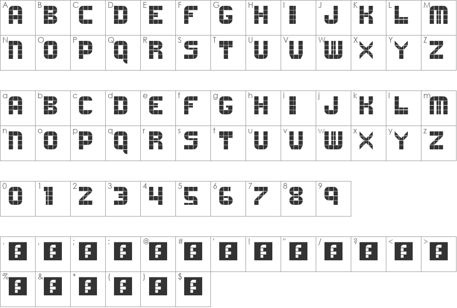 Lil' Bit Of Everything font character map preview