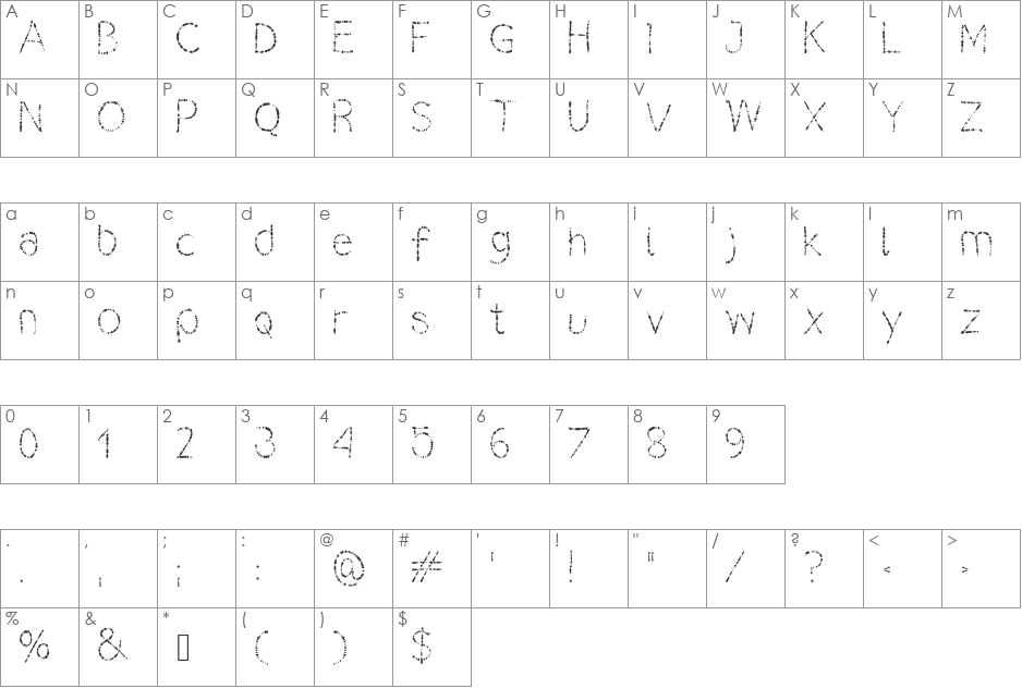 lilas font character map preview