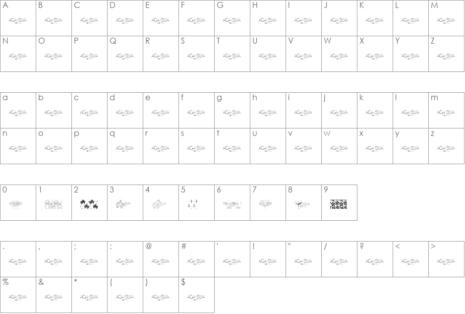 LiliusDEMO font character map preview