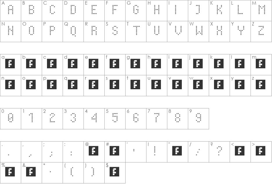 Lillianne font character map preview