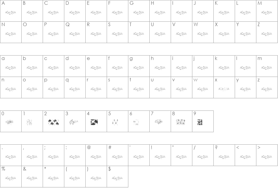 LilliusDEMO font character map preview
