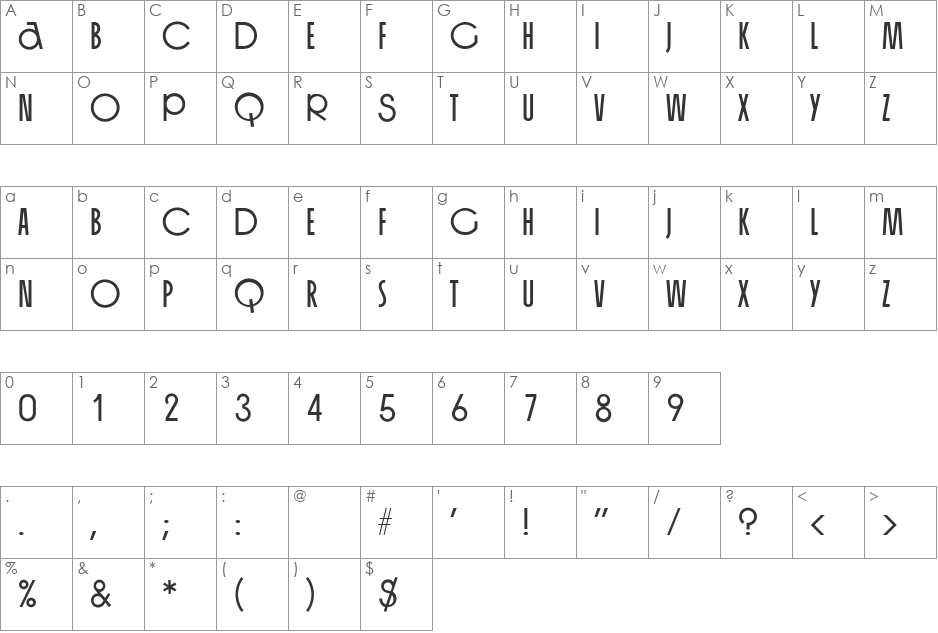 LillyBecker font character map preview