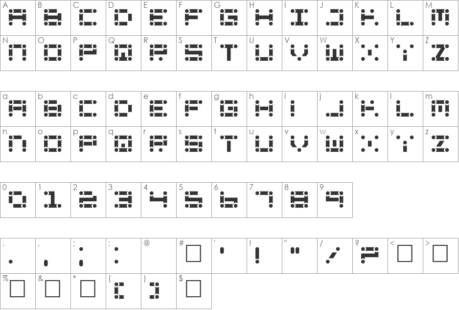 Lincoln Chain font character map preview