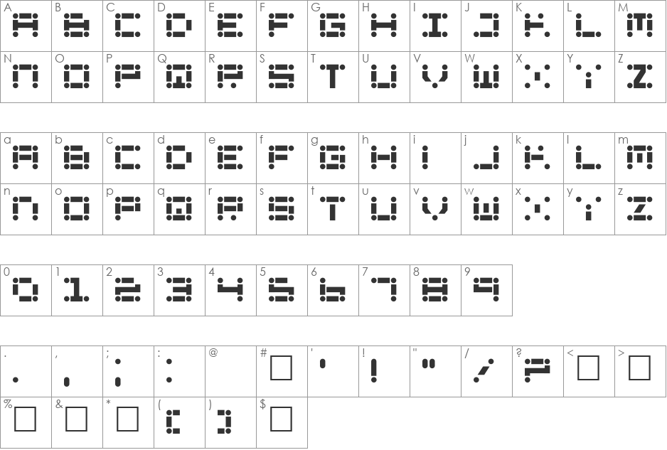 Lincoln Lode font character map preview