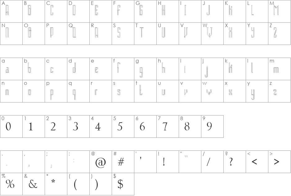lineasypuntos font character map preview
