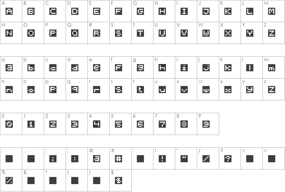Lingonvecka font character map preview