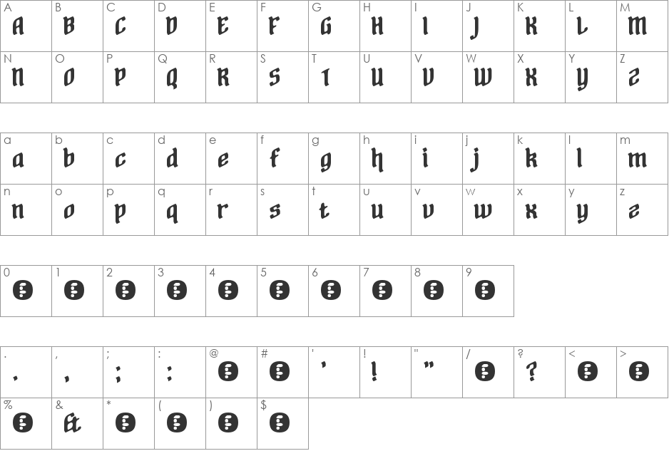 A Stroke of Geneus1 font character map preview