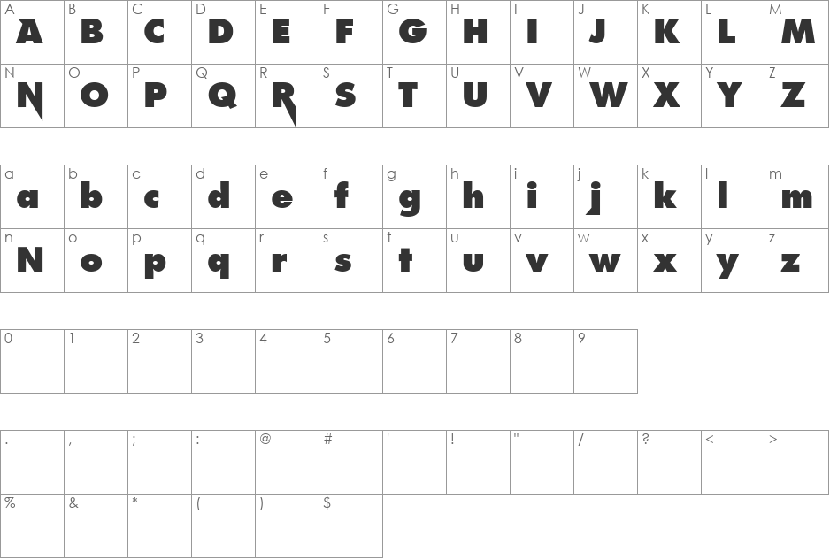 Linkin Park font character map preview