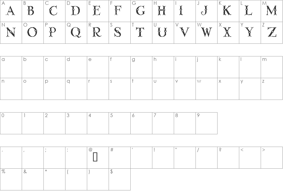 Linthicum Demo font character map preview
