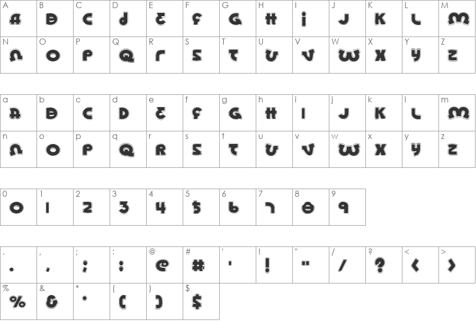 Lionel Academy font character map preview