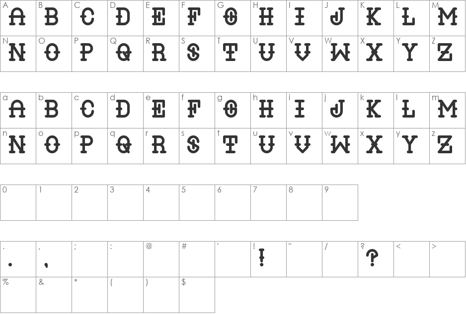 Liquor font character map preview