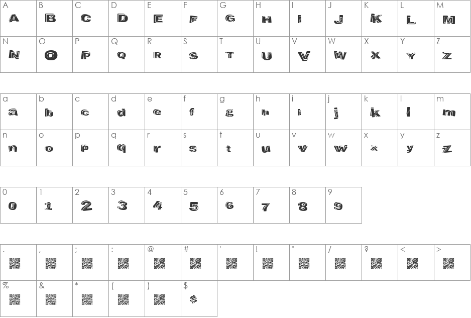 LiquorBank font character map preview