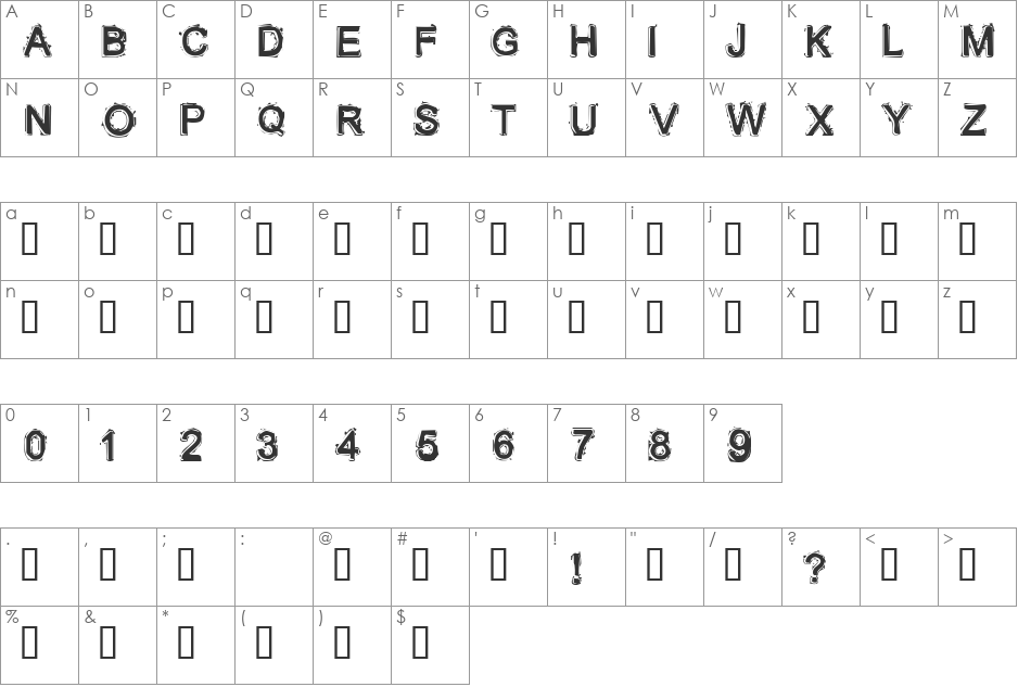 Lithium font character map preview