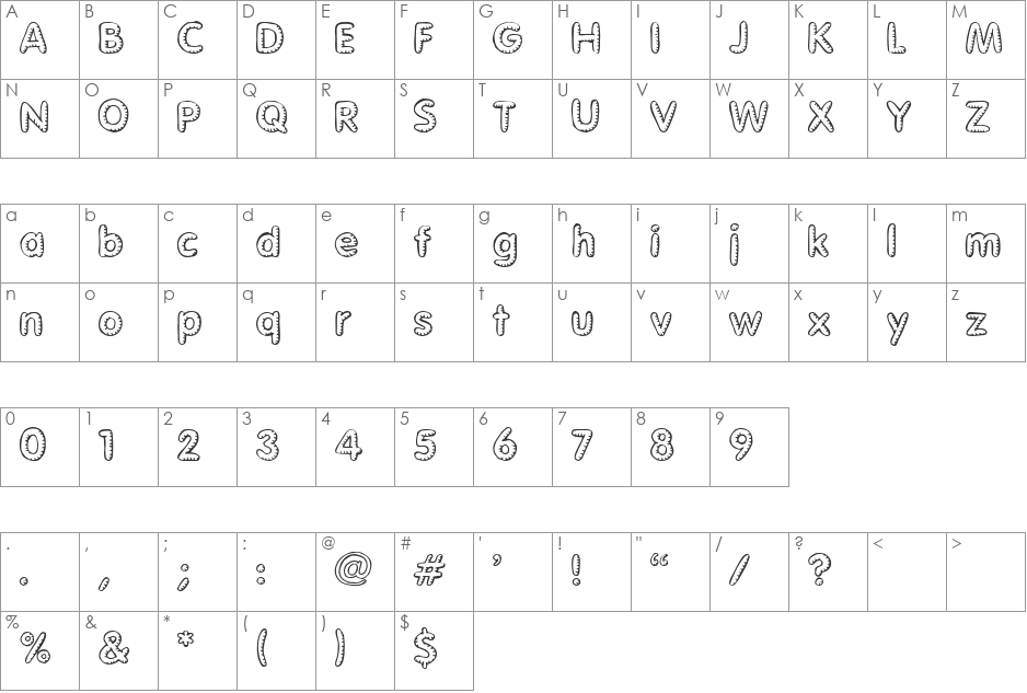 Litho font character map preview