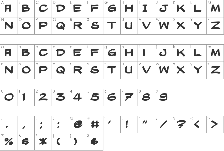 Lito Lapad font character map preview