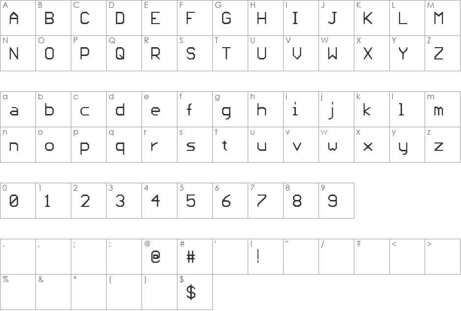 Litt font character map preview