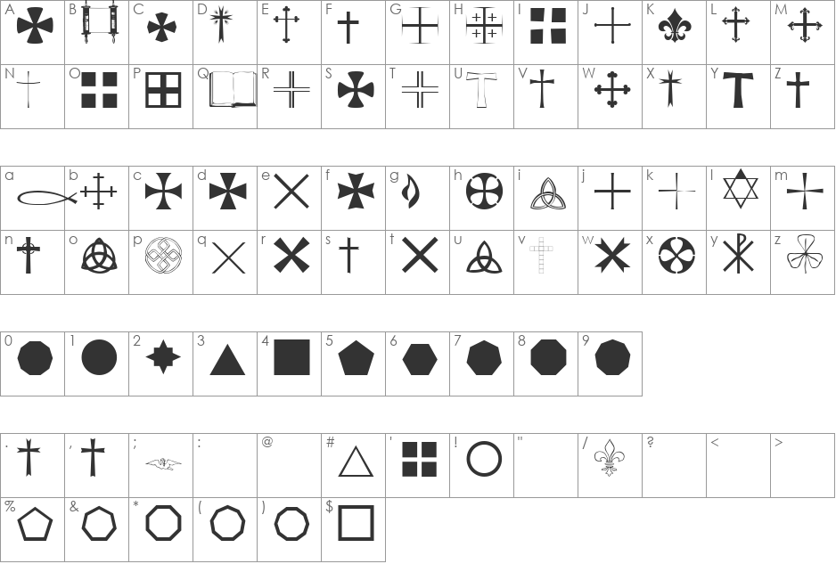 Little font character map preview