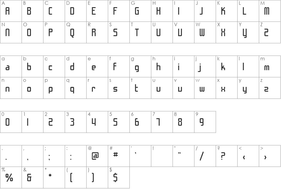 Littre Nan 2 font character map preview