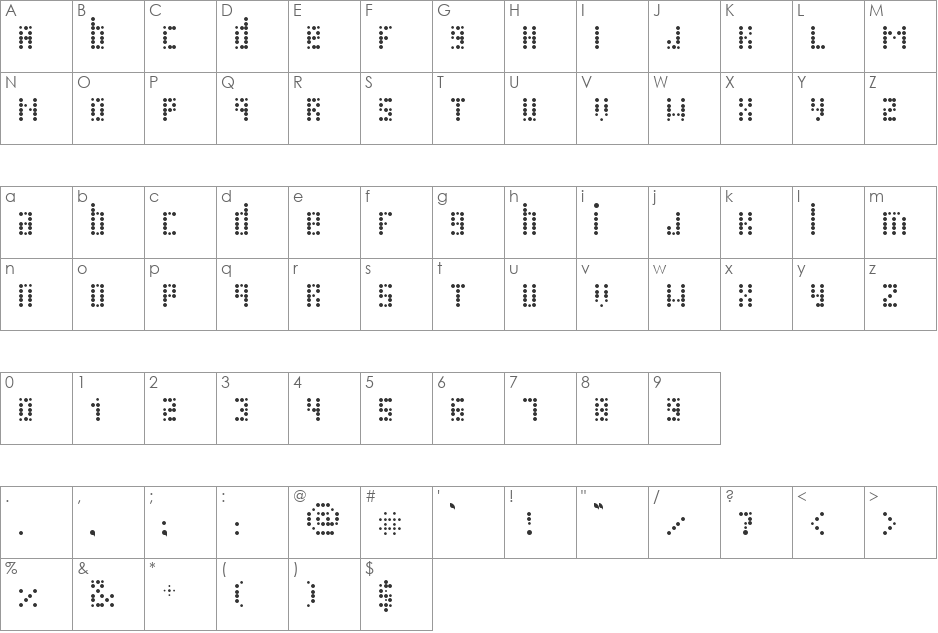 livia reticulada font character map preview
