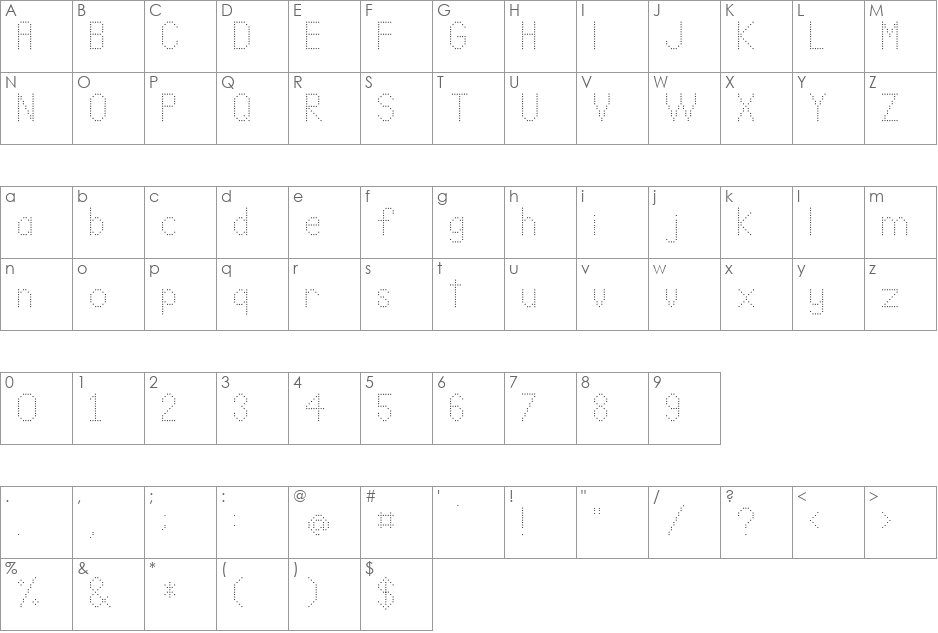 LL_Dot font character map preview