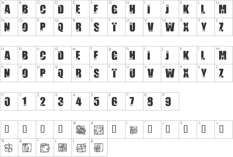 LMS Bad Bugs font character map preview