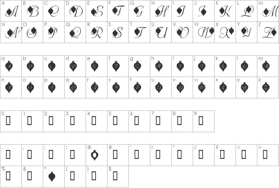 LMS Deck The Font font character map preview