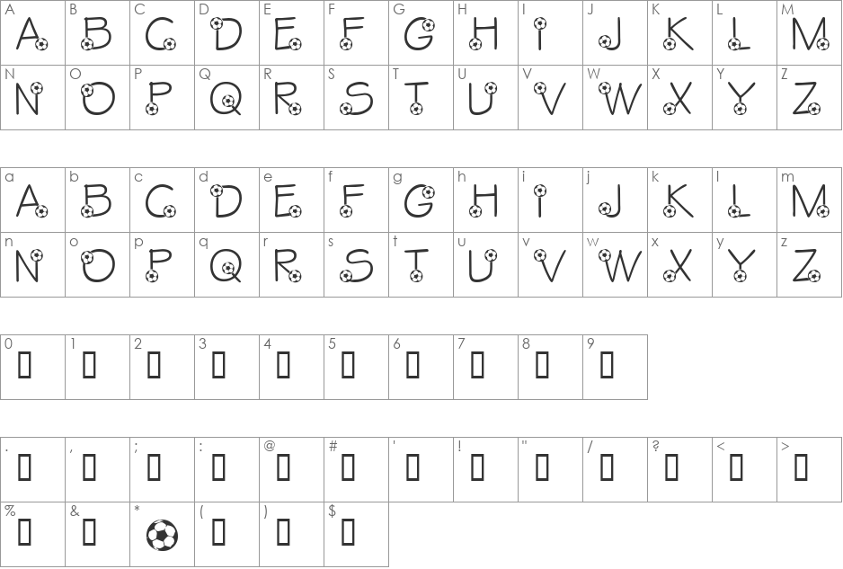 LMS Ethan's Game font character map preview