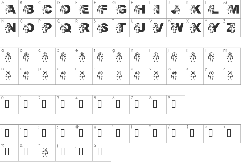 LMS Everlasting font character map preview