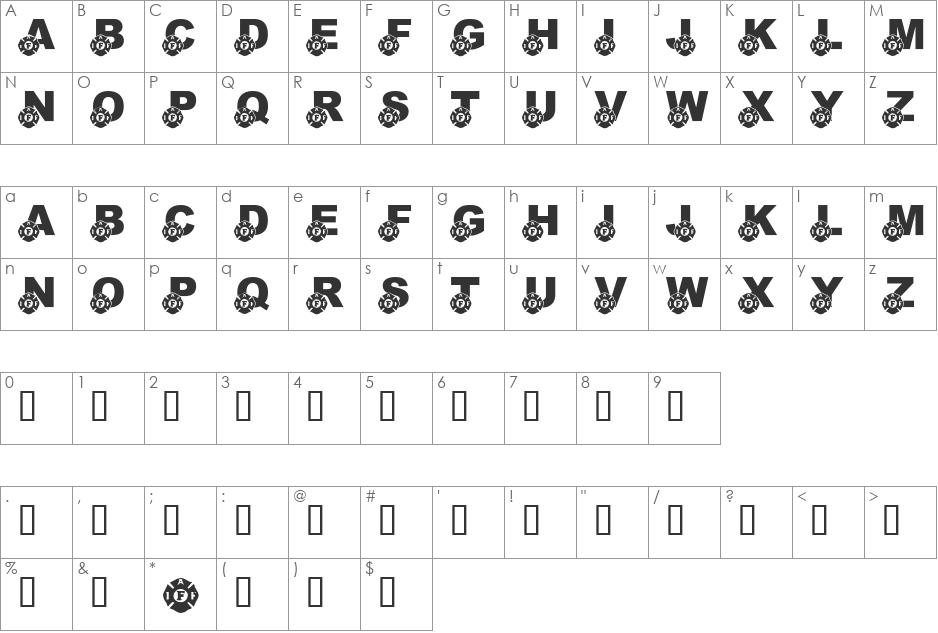 LMS Heros Among The Ashes font character map preview