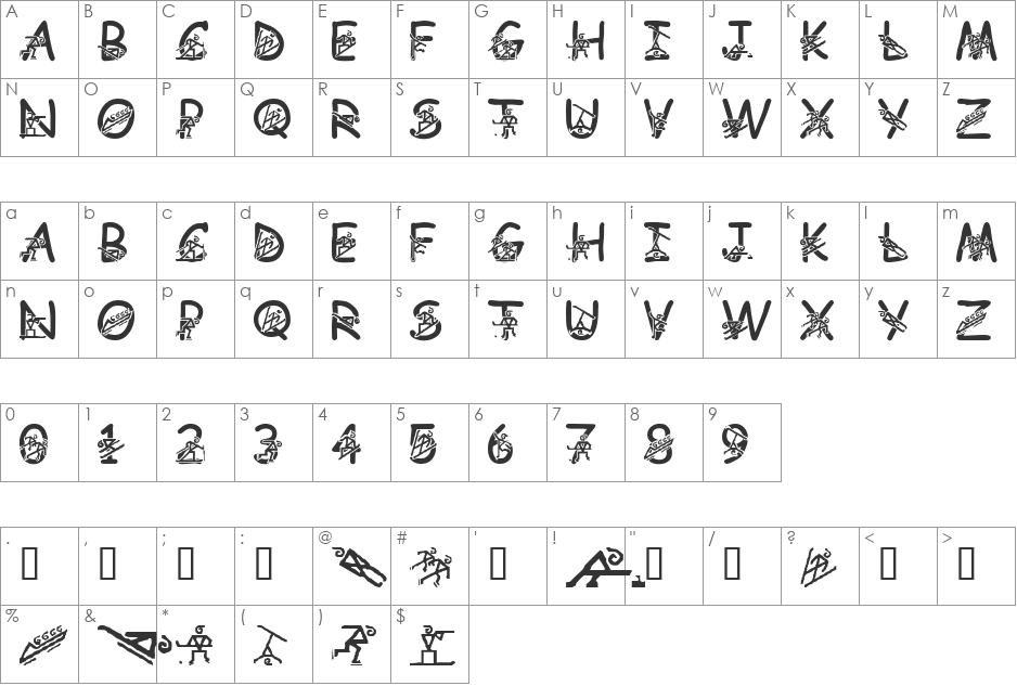 LMS Lighting The Fire Within font character map preview