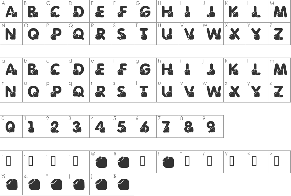 LMS Moms Birthday Treat font character map preview