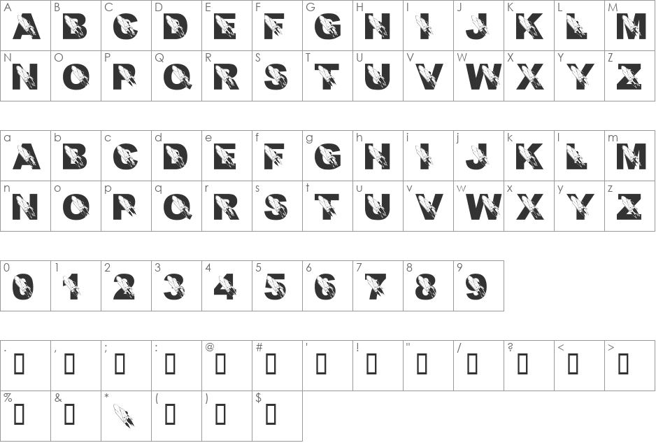 LMS Remembering SS Columbia font character map preview